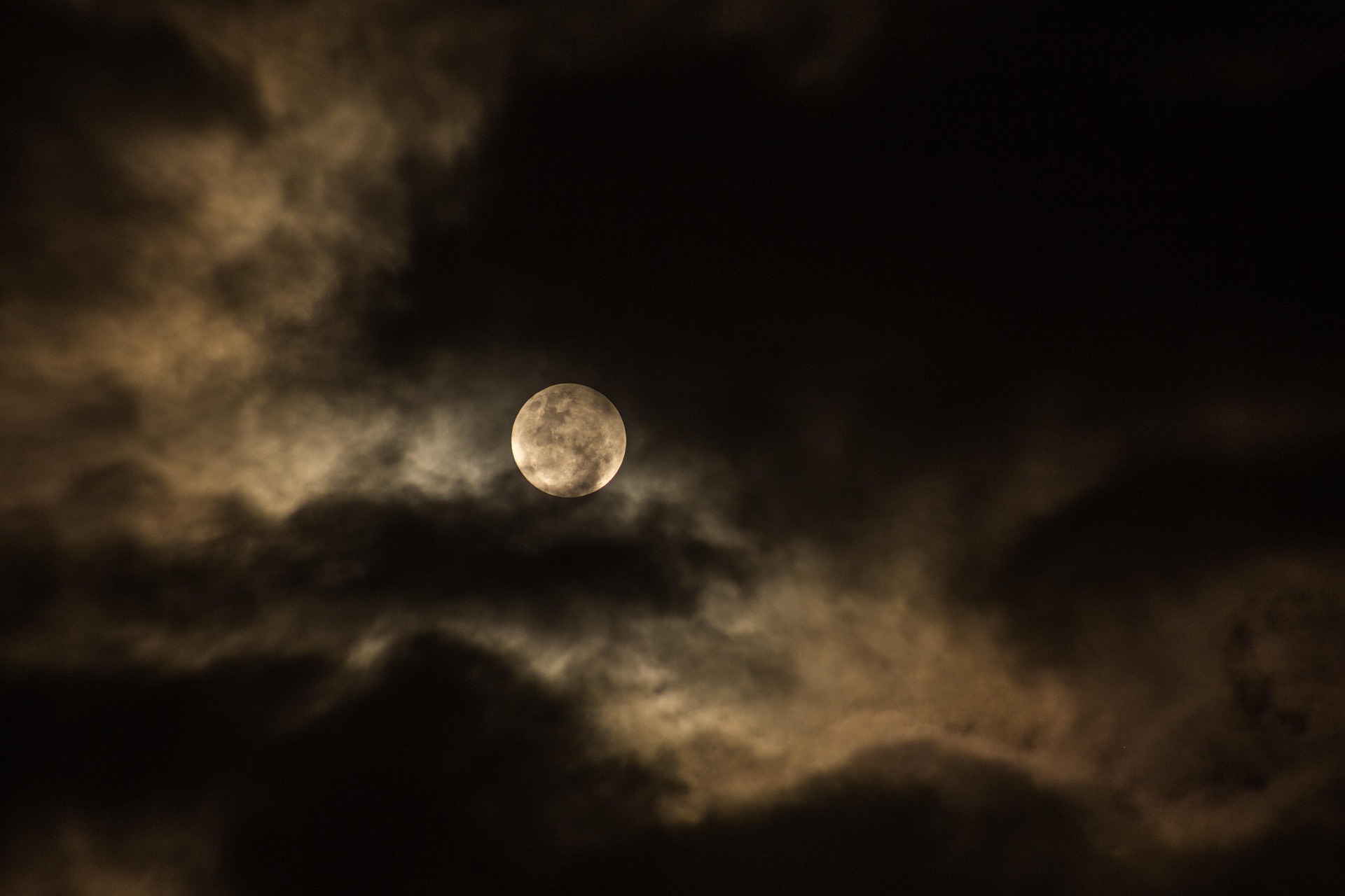 Photograph of a cloudy night sky